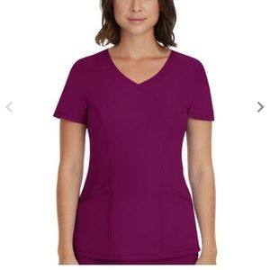 Women's Madison Mock Wrap Solid Scrub Top